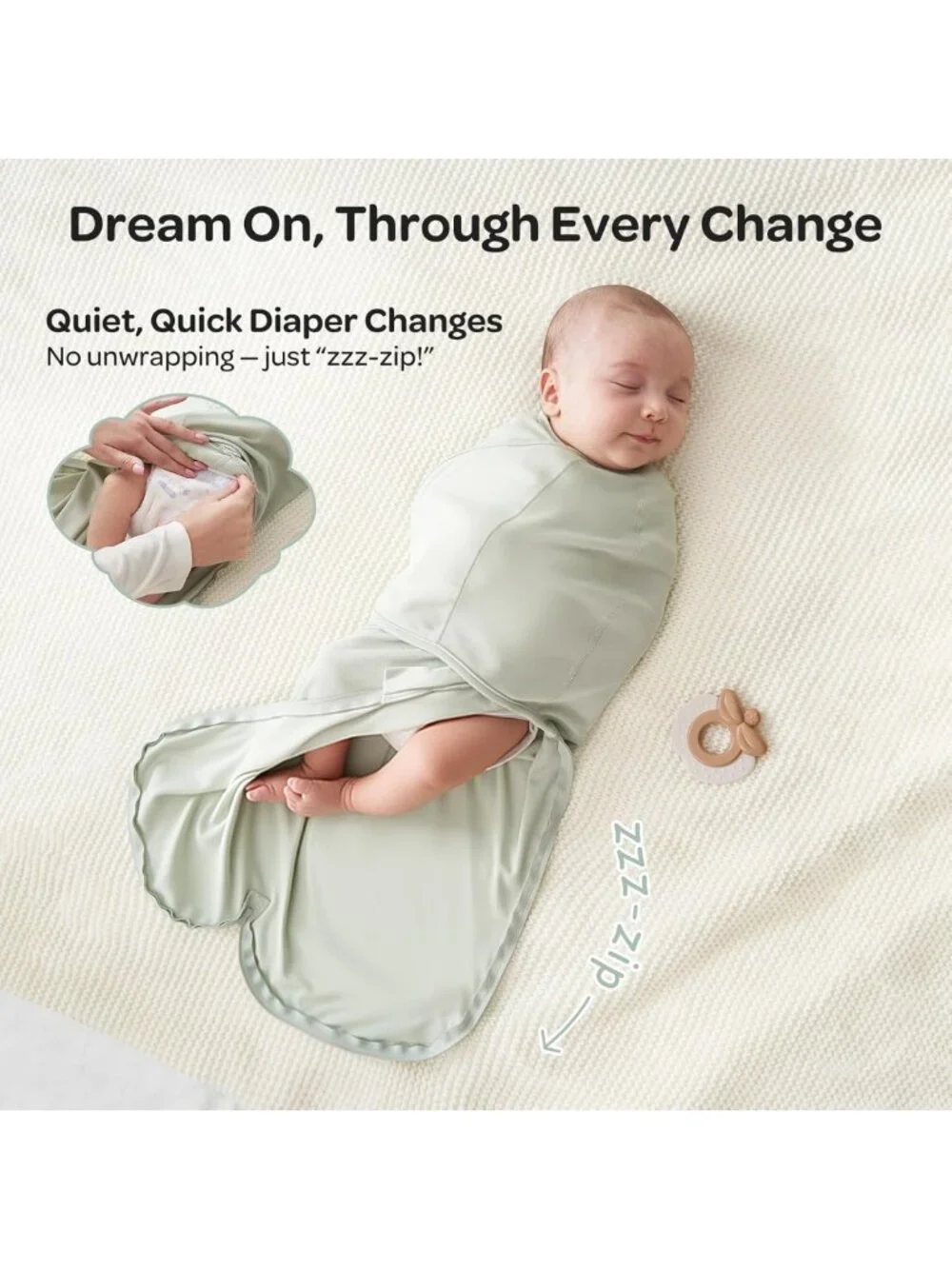 Cozy Newborn Swaddles 0-3 Months, Quiet Fastener Sleep Sack, 2-Pack Essentials